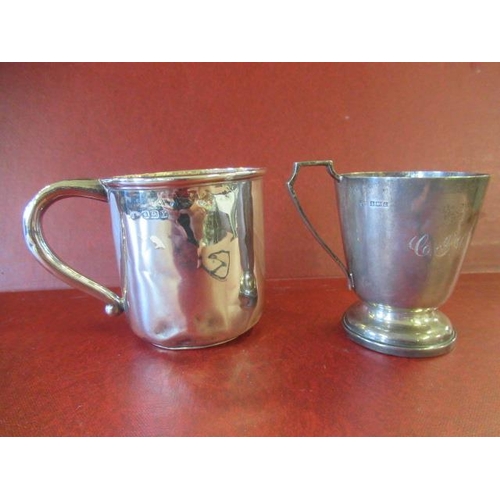 223 - TWO SILVER MUGS