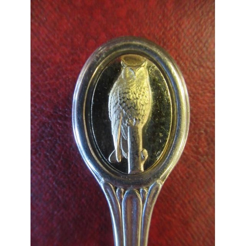 251 - CASED SET OF SILVER RSPB SPOONS