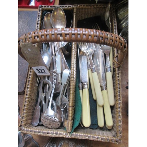 327 - BASKET OF CUTLERY