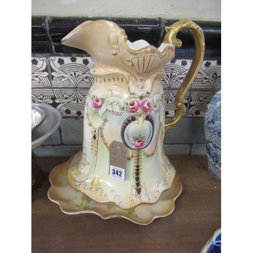 342 - LARGE CERAMIC JUG AND PLATE