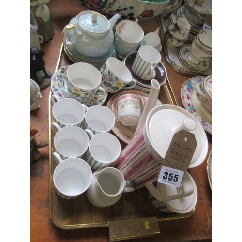 355 - TRAY OF CHINA INCLUDING SUSIE COOPER