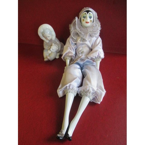 376 - LLADRO FIGURE AND PORCELAIN DOLL