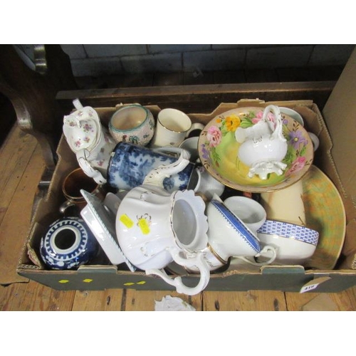 419 - BOX OF MISCELLANEOUS CERAMICS