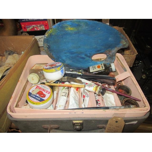 43 - CASE OF ARTISTS MATERIALS ETC