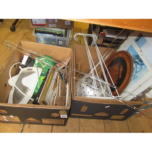 431 - TWO BOXES OF MISCELLANEOUS ITEMS