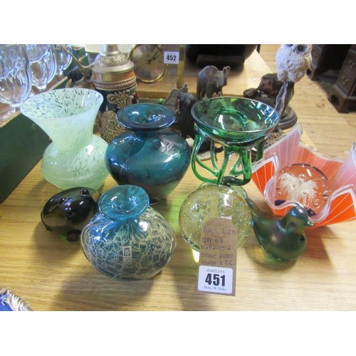 451 - QUANTITY OF MURANO AND OTHER RETRO GLASS ETC