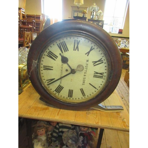 464 - W POTTS AND SONS DOUBLE SIDED CLOCK