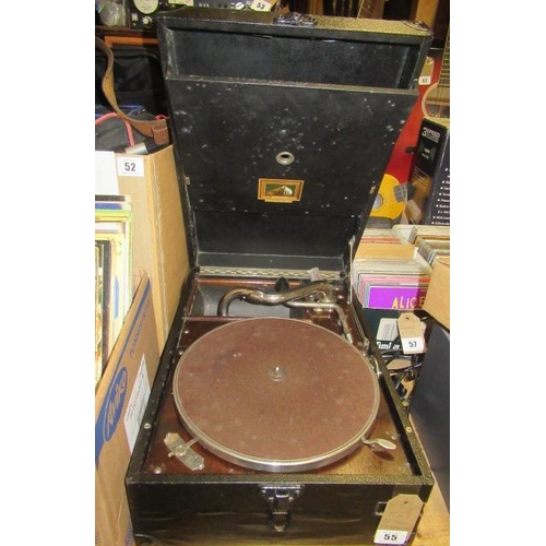 55 - HMV WIND UP PORTABLE GRAMOPHONE