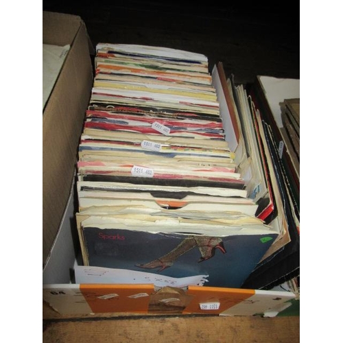 64 - BOX OF SINGLES INCLUDING BLACK SABBATH ABBA AND DAVID BOWIE