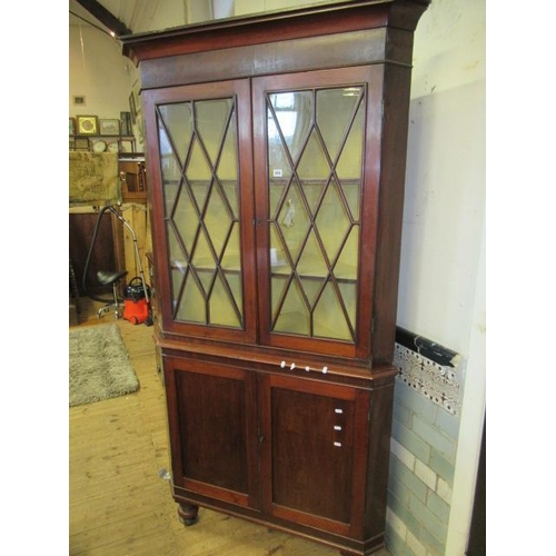 844 - VICTORIAN MAHOGANY CORNER CUPBOARD