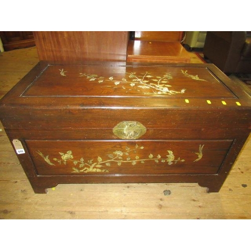 846 - LARGE CHINESE MOTHER OF PEARL INLAID CAMPHOR CHEST