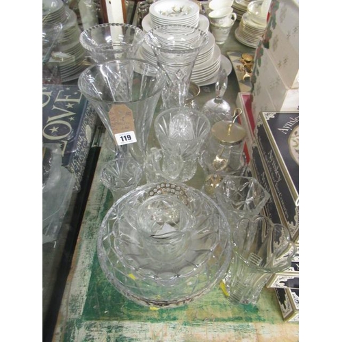 119 - QUANTITY OF GLASS INCLUDING VASES