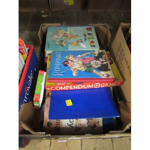 141 - BOX OF CHILDRENS VINTAGE GAMES AND BOOKS