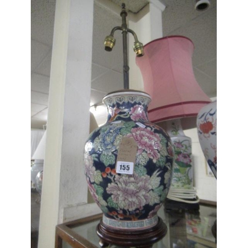 155 - FLORAL CERAMIC LAMP