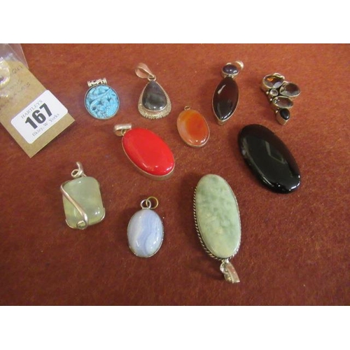 167 - VARIOUS PENDANTS