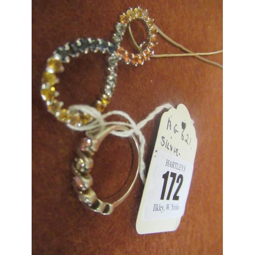 172 - SILVER INFINITY PENDANT AND RING