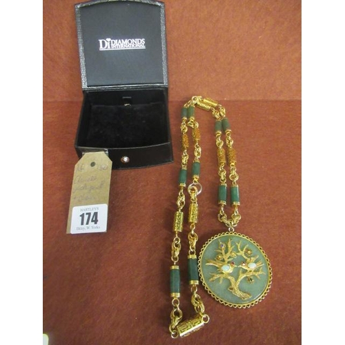 174 - CHINESE JADE PENDANT ON CHAIN