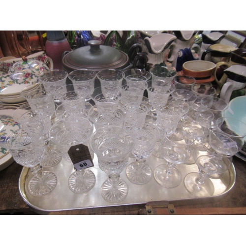 60 - QUANTITY OF CUMBERLAND CRYSTAL WINE GLASSES AND EIGHT ROYAL LEERDAM WINE GLASSES