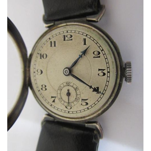 408 - A MID SIZE WRISTWATCH, the matt dial with black Roman numerals to the chapter ring enclosing subsidi... 