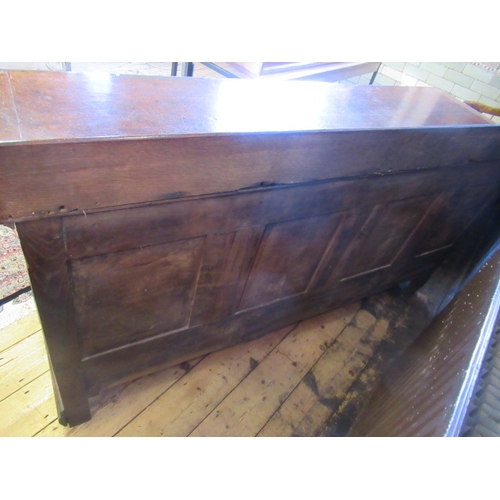 930 - A GEORGIAN OAK AND MAHOGANY BANDED LANCASHIRE DRESSER, second half 18th century, the top with ledge ... 