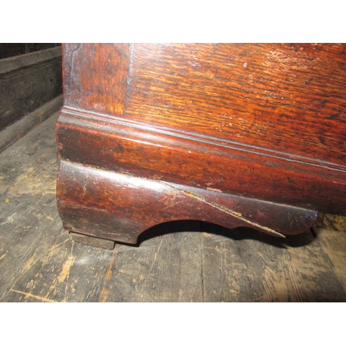 930 - A GEORGIAN OAK AND MAHOGANY BANDED LANCASHIRE DRESSER, second half 18th century, the top with ledge ... 