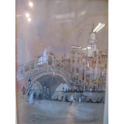 767 - HERCULES BRABAZON BRABAZON (1821-1906) The Rialto Bridge Venice, watercolour and pencil heightened w... 