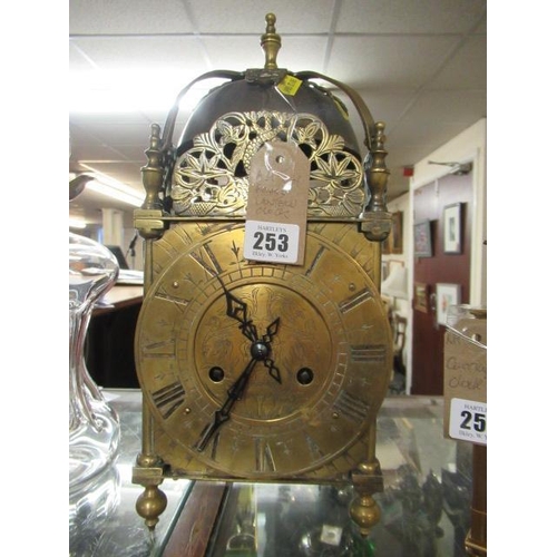 253 - BRASS LANTERN CLOCK