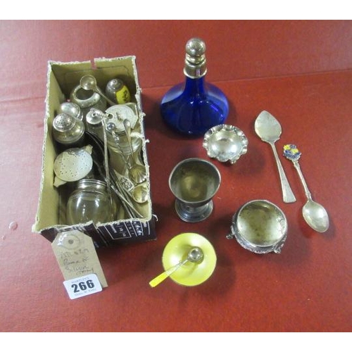 266 - BOX OF SILVER ITEMS