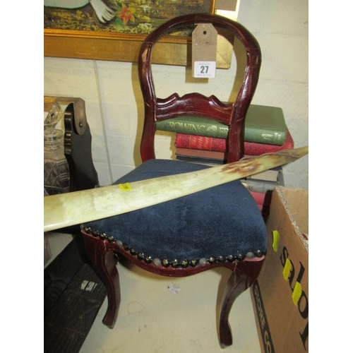 27 - DOLLS CHAIR AND A SHOE HORN