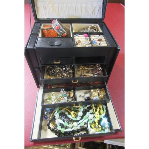 270 - BLACK CASE OF COSTUME JEWELLERY