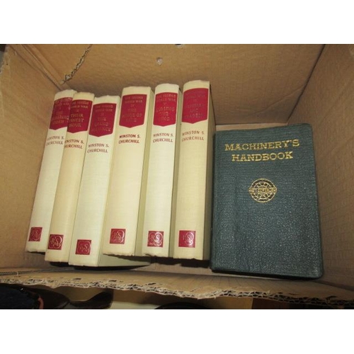 28 - BOX OF WWII VOLUMES 1-6 BY WINSTON CHURCHILL ETC