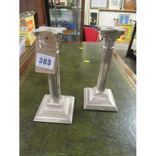 303 - PAIR OF EPNS CANDLESTICKS