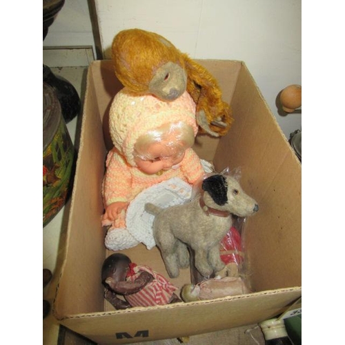 33 - BOX OF VINTAGE DOLLS ETC