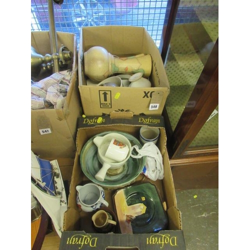 548 - TWO BOXES OF CERAMICS