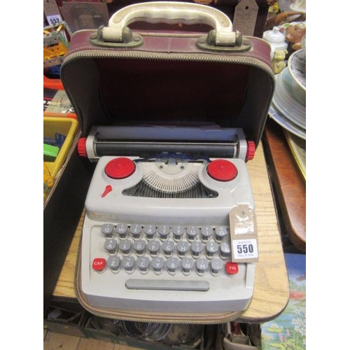 550 - VINTAGE CASED CHILDS TYPEWRITER