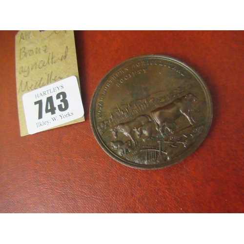 743 - 1974 BRONZE AGRICULTURAL MEDALLION