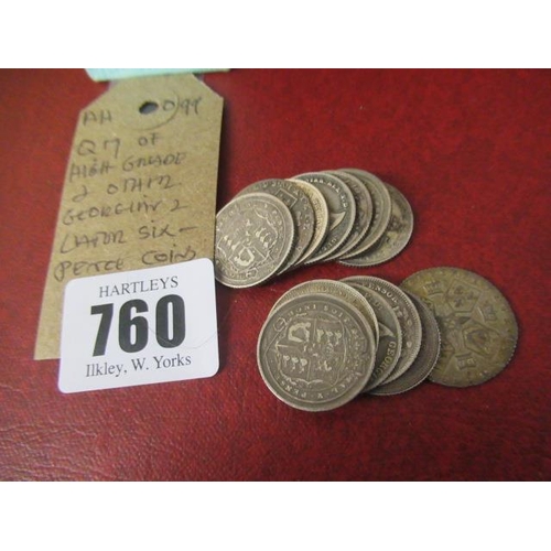 760 - HIGH GRADE AND OTHER GEORGIAN AND LATER SIXPENCE COINS