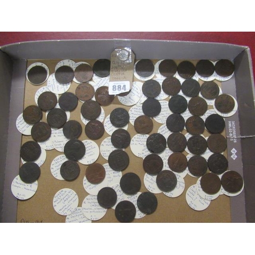 884 - QUANTITY OF 18TH AND 19TH CENUTRY ENGLISH COPPER TOKENS