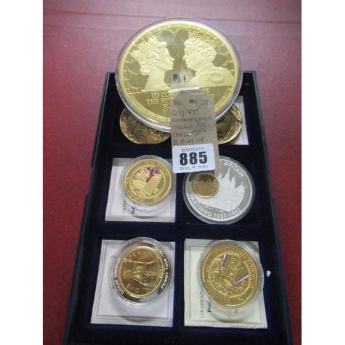 885 - QUANTITY OF COMMEMORATIVE CROWNS INCLUDING LARGE 90TH BIRTHDAY OF ERII MEDALLION