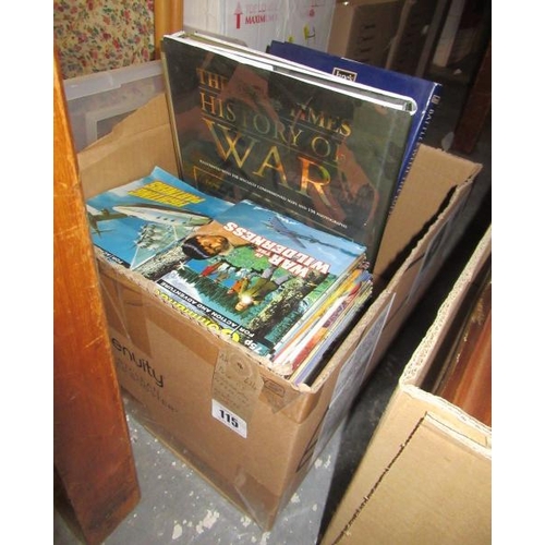 115 - BOX OF COMMANDO MAGAZINES AND ASSORTED BOOKS