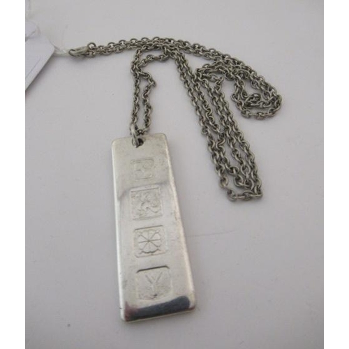 177 - SILVER INGOT ON CHAIN