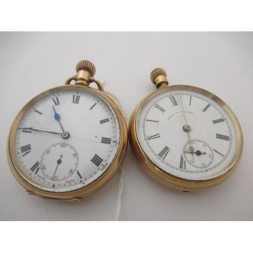 196 - TWO GOLD PLATED POCKET WATCHES