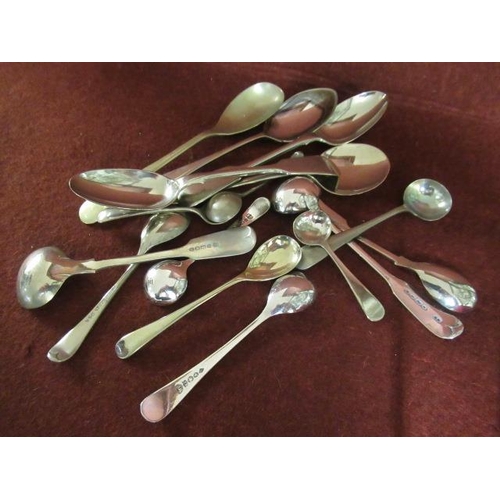 216 - QUANTITY OF SILVER AND PLATED SPOONS