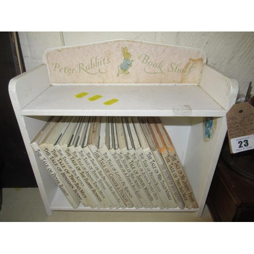 23 - QUANTITY OF BEATRIX POTTER BOOKS IN ORIGINAL BOOKCASE