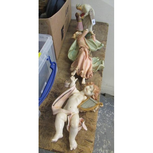 40 - THREE ANGEL AND OTHER RELIGIOUS ORNAMENTS