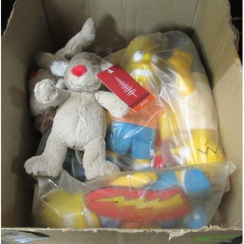 48 - BOX OF SIMPSONS DOLLS AND TWO REINDEER