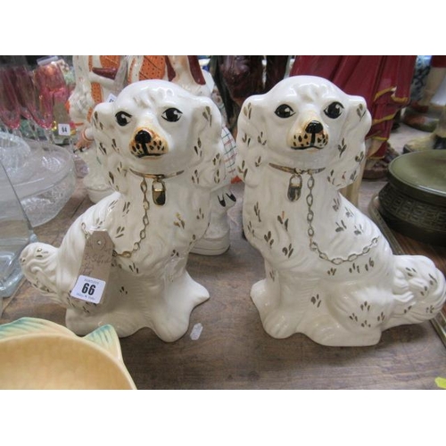 66 - TWO STAFFORDSHIRE DOGS