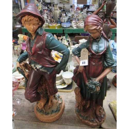 69 - TWO LARGE CERAMIC FIGURES