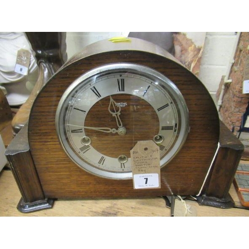 7 - SMITHS WESTMINSTER CHIME MANTLE CLOCK WITH KEY