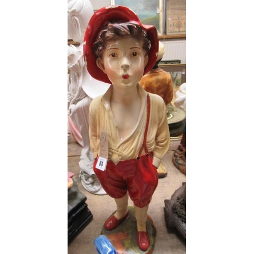 84 - LARGE CERAMIC FIGURE OF A YOUNG BOY